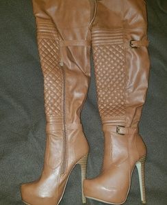 Marsala over the knee boot